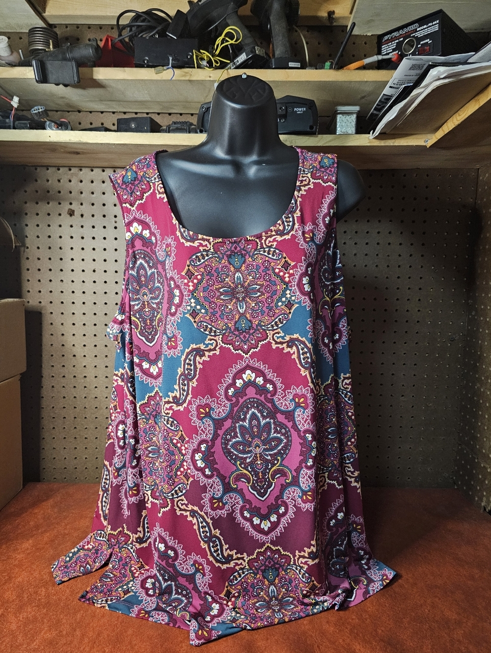 Susan Graver Tank Top Multi Colored Size 2X
